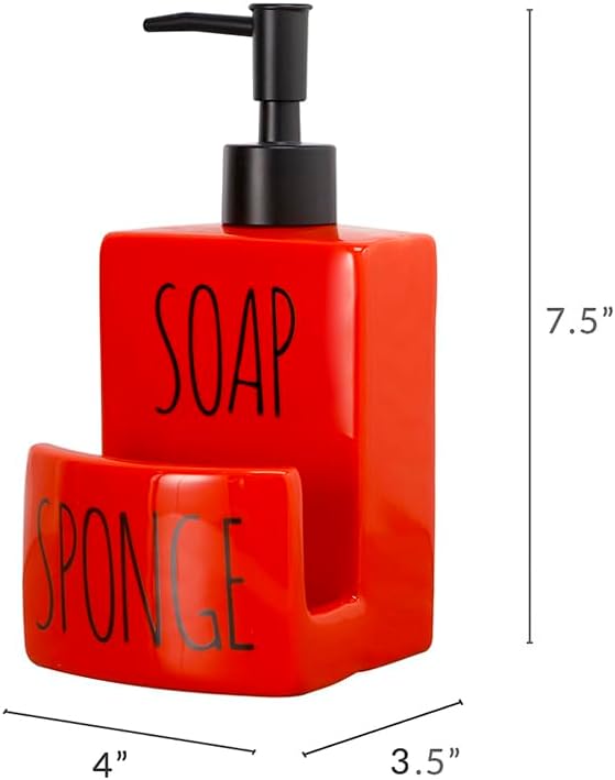 Ceramic soap Dispenser with Sponge Holder - Image 2