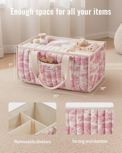 Blissful Diary Toile Diaper Caddy Organizer, Baby Diaper Basket - Image 2