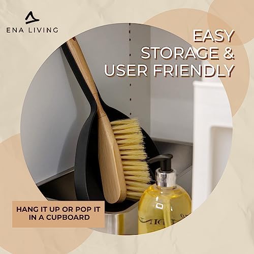 Bamboo Dust Pan & Brush Set, Portable Dustpan & Brush, Sturdy & Effective Dust - Image 5