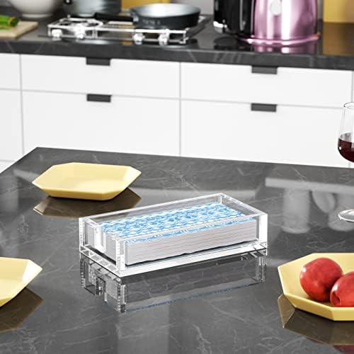 HIIMIEI Acrylic Napkin Holder for Bathroom, Guest Towel Holder Tray（Clear） - Image 5