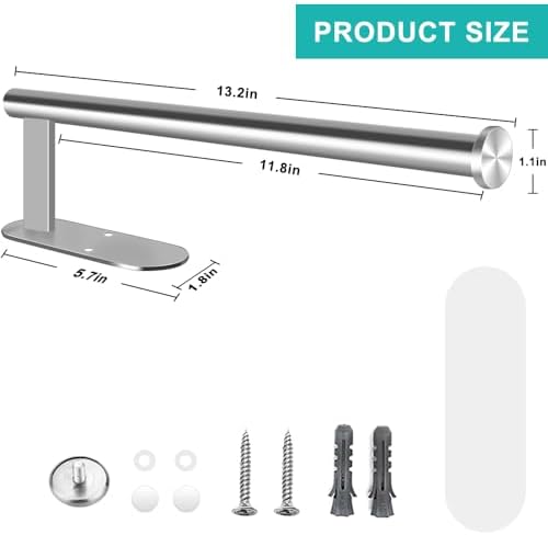 MGahyi 2Pcs Silver Paper Towel Holder Under Cabinet Wall Mount - Image 2