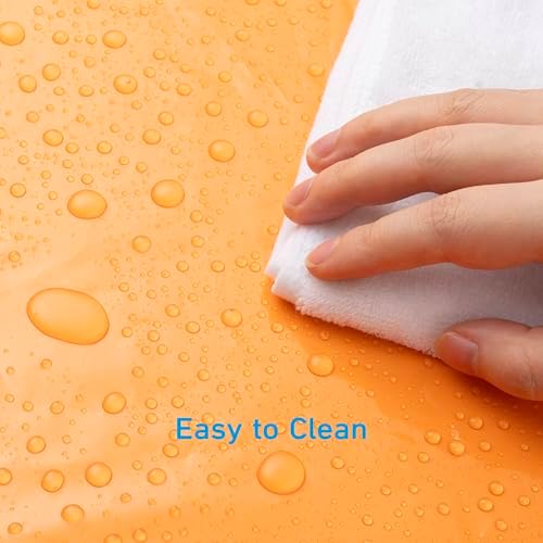 EHZNZIE Orange Shower Curtain Liner 72x72, PEVA Waterproof Bath Curtain - Image 5