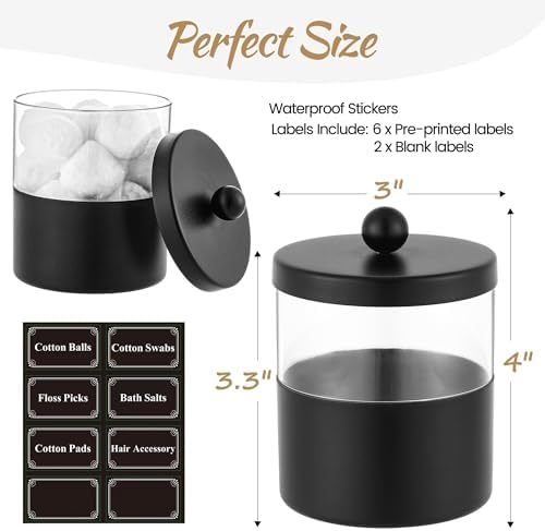 Gaussra Black Apothecary Jar, Bathroom Jar - Image 3