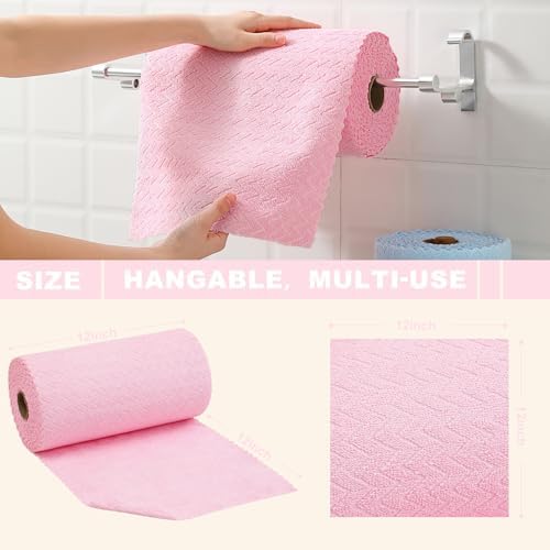80 Pack Microfiber Cleaning Cloth Roll Reusable Paper Towels 12"x12" Tear Away - Image 2