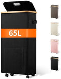 Vincona Laundry Basket with Wheels, Tall Dirty Clothes Hamper on Wheels by Vincona