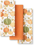 Martha Stewart Autumn Harvest Pumpkins Kitchen Towel 3-Pack Set, 100% Cotton by MarthaStewart