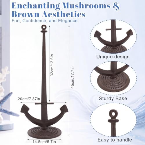 Maxdot Coastal Paper Towel Holder, 8.5 x 7 x 15.5 Inch Heavy Duty Cast Iron - Image 2