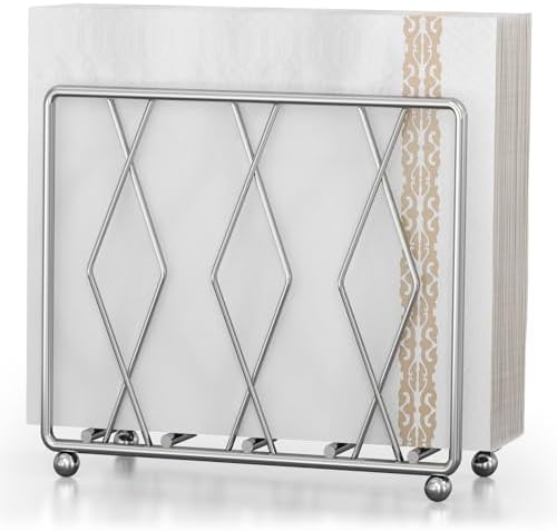 Large Silver Metal Napkin Holder by LWSFF