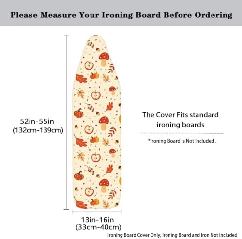 Maple Leaf Mushroom Ironing Board Cover and Pad 16 x 55 Thick Padding - Image 5