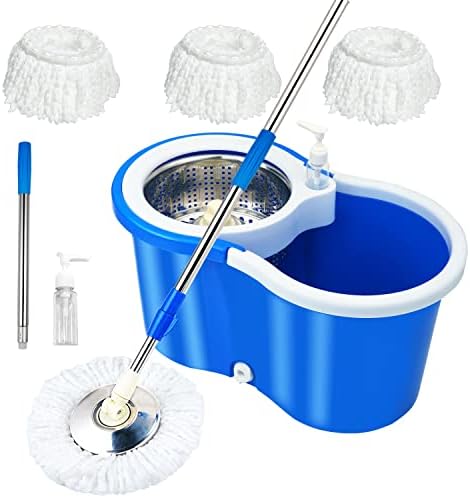 Spin Mop and Bucket with Wringer Set, 360° Mop and Bucket System with 3 by Roixeeds