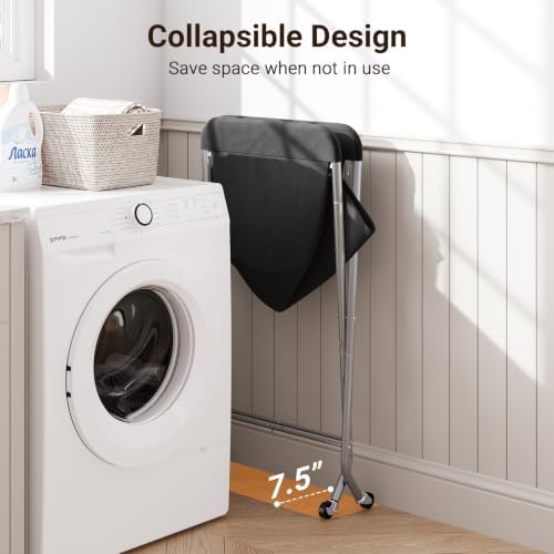 ELYKEN Laundry Basket with Wheels, Collapsible Laundry Hamper - Image 4