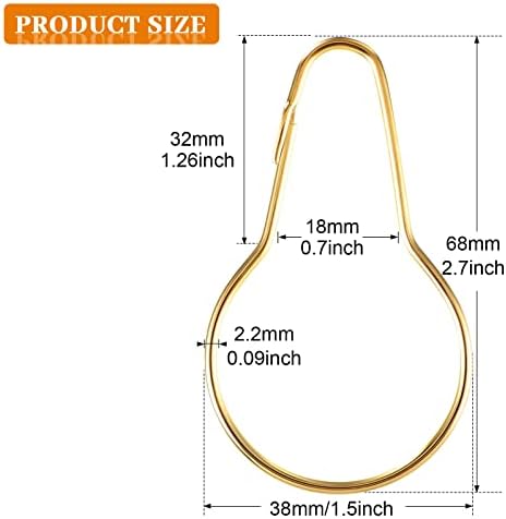 Queekay 60 Pcs Metal Shower Curtain Hooks Reusable Hanging Clips - Image 2