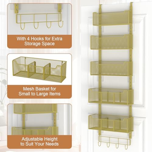 VyGrow Over The Door Organizer, Metal Door Organizer Hanging - Image 5