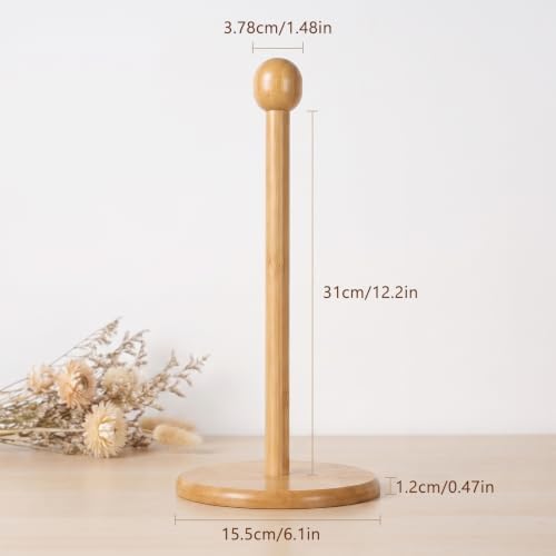 Bamboo Paper Towel Holder, 11.8" Countertop Paper Towel Holder - Image 2