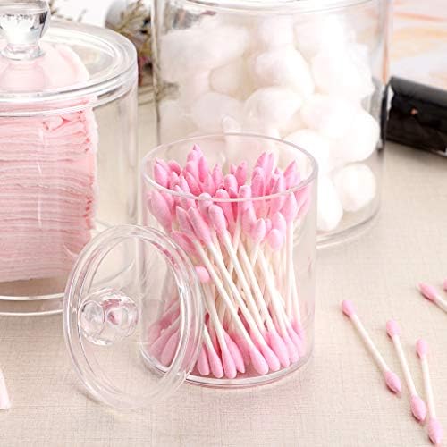 Hipiwe Set of 3 Cotton Ball and Swab Organizer Acrylic Q-Tips Jar - Image 7