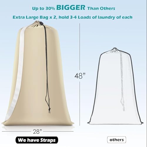 Coomee Heavy Duty Laundry Bag, 2 Pack XXL Nylon Laundry Bags - Image 2