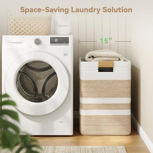 Nunsino 90L Laundry Basket, Cotton Rope Laundry Hamper - Image 3