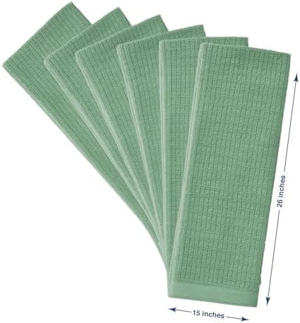 CRAFTSWORTH Cotton Kitchen Towels15 x 26" Solid Sage Kitchen Hand Towels - Image 6