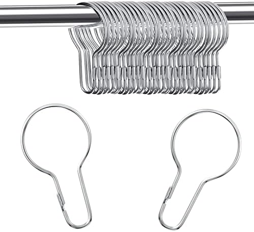 Queekay 60 Pcs Metal Shower Curtain Hooks Reusable Hanging Clips by Queekay