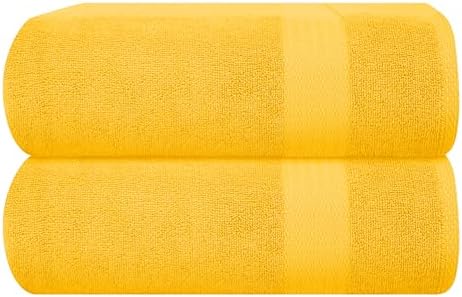 GLAMBURG Premium Cotton Oversized 2 Pack Bath Sheet 35x70-100% Pure Cotton by GLAMBURG