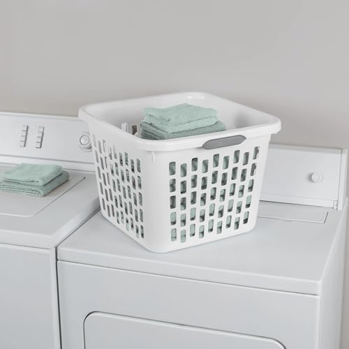 1.5 Bushel Square Plastic Laundry Basket, Sturdy & Stackable, - Image 5
