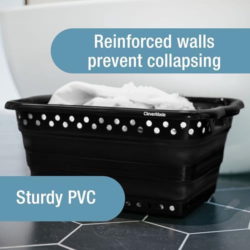 CleverMade Collapsible Plastic Laundry Basket, 39L Laundry Hamper - Image 2