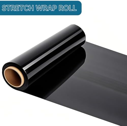 Black Plastic Shrink Wrap Roll 18 Inch 1500 Feet, Stretch Wrap 4 Pack - Image 3