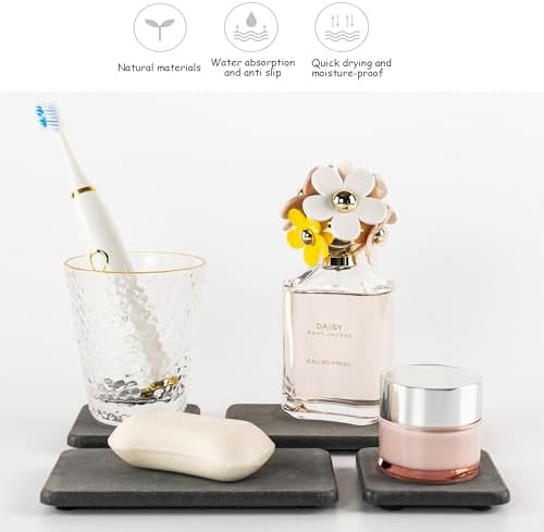 NiuYichee 2Pcs Stone Soap Trays Water Absorbing Diatomite Coaster - Image 2