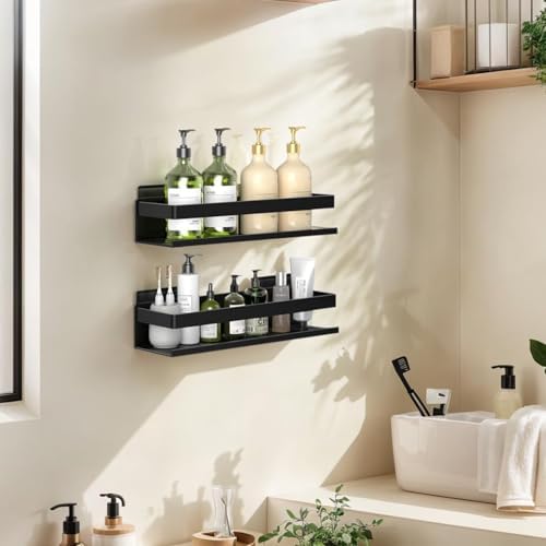 Aluminum Shower Caddy 2-Layers No Drill Shower Shelves - Image 3