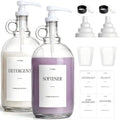2 Pack Glass Laundry Detergent Dispensers, 128 oz One Gallon Bottles by TTDMKprovidesyouwithqualit