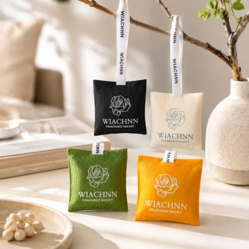4-Packs Hanging Scented Sachets | Long-Lasting Closet Deodorizer Air Freshener by Unknown