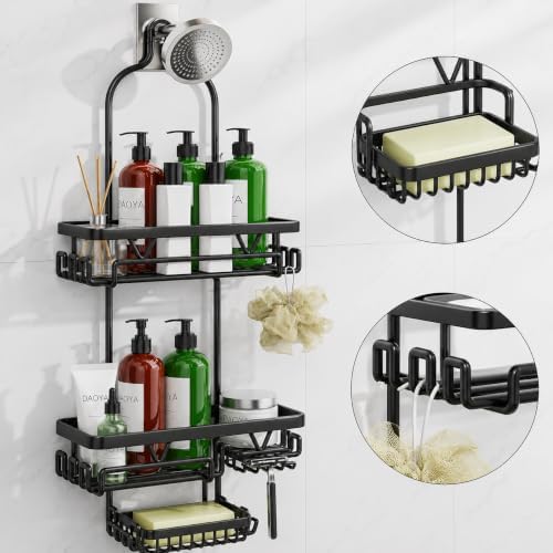DAOYA Shower Caddy Hanging, Anti-Swing Over Head Shower Caddy, Rustproof - Image 2