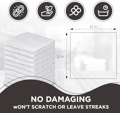 DecorRack 20 Pack 100% Cotton Wash Cloth, Luxurious Soft, 12 x 12 inch Ultra - Image 6