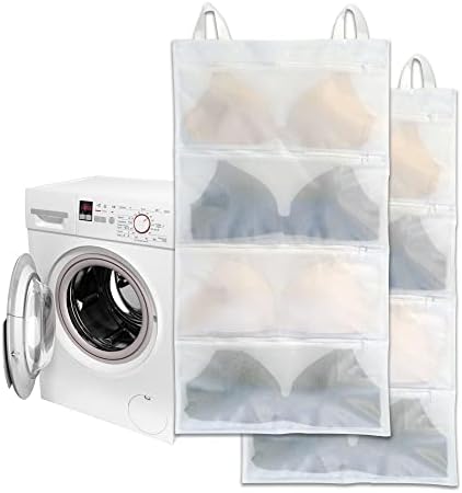 Bra bags for laundry, 2 Pack – Holds 8 A–D Cups, 4-in-1 Cleans, Stores & by Yisiziyo