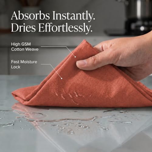 Urban Villa Kitchen Towels Cotton Dish Towels 20”x30” Rust - Image 2