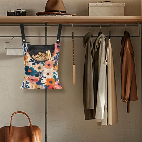 Colorful Gorgeous Flowers Rotatable Clothespin Storage Bag - Image 5