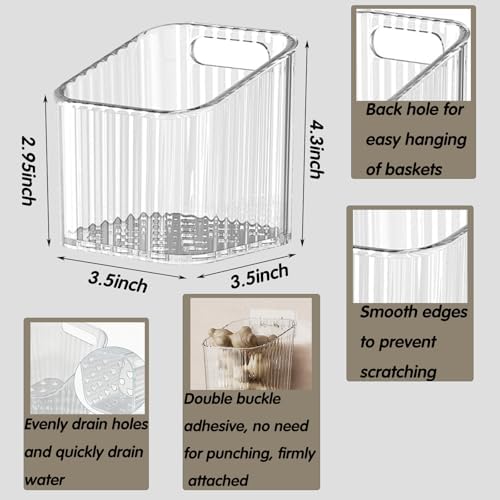 4 PCS Wall Mounted Storage Racks, Storage Containers, - Image 2