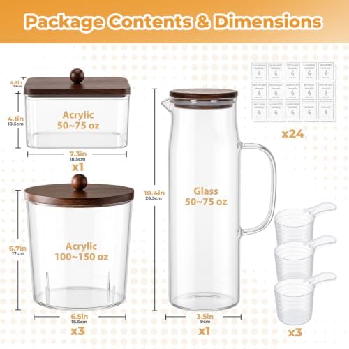 Acrylic Laundry Pod Containers and Dryer Sheet Holder & Glass Laundry Detergent - Image 2