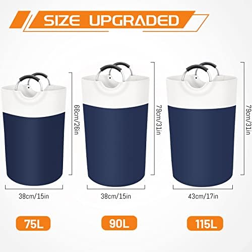 BlissTotes 90L Laundry Basket, Freestanding Collapsible Hamper - Image 2