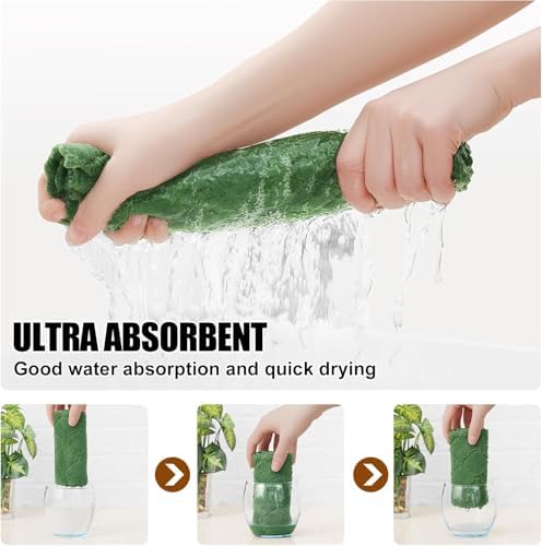 Homaxy 18 Pack Super Soft Absorbent Dish Cloths, Grass Green - Image 5