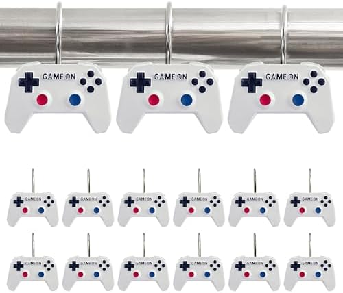 12 Pcs Game Theme Shower Curtain Hooks by Unknown