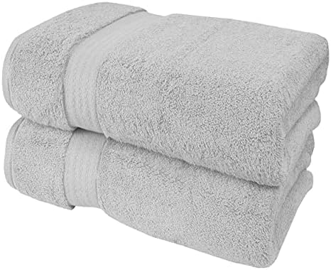 GLAMBURG 700 GSM Premium Cotton 2-Pack Oversized Extra Large Bath Sheets by GLAMBURG