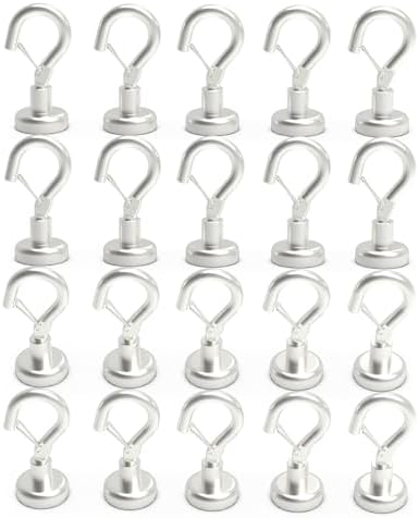 Ant Mag Magnetic Hooks Heavy Duty 22LBS Strong Magnet Snap Hooks 20 Pack by AntMag