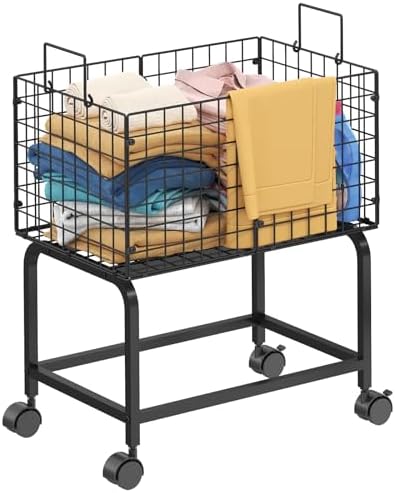 Wire Laundry Hamper Cart, Rolling Laundry Carts by Eyteenokk