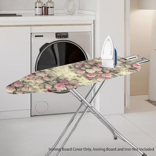 Retro Pink Rose Ironing Board Cover, Stain Resistant Minimalist Aesthetics Iron - Image 2