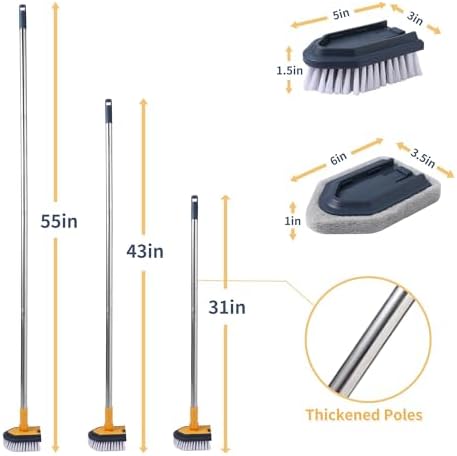 BOOMJOY Tub Cleaner Brush with Long Handle, No Scratch Shower Cleaning Brush - Image 7
