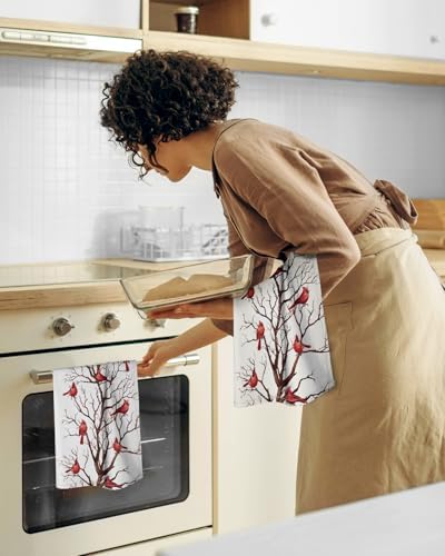 Miss Adola 2 Pack 150GSM Flour Sack Kitchen Towels, Winter Bird - Image 6