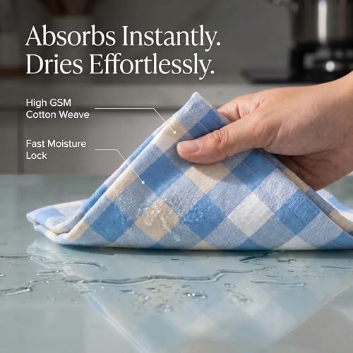 Urban Villa Kitchen Towels Cotton Dish Towels 20”x30” Bluesand - Image 2