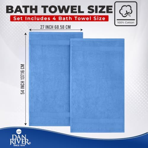 DAN RIVER 600 GSM Cotton Large Bath Towels Set of 4, 27 x 54 Inches - Image 2