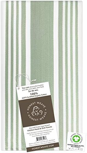 HONEST WEAVE GOTS Certified Organic Cotton Kitchen Hand and Dish Towel Sets - Image 2